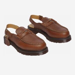 NWT Dr. Martens Penton Slingback Leather Mules Brown Slip-On Loafers Sandals